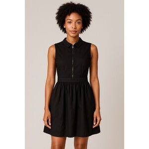 Kate Spade Zip Front Collared Black Dress